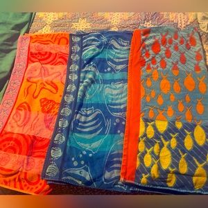 Beach towels, tropical prints